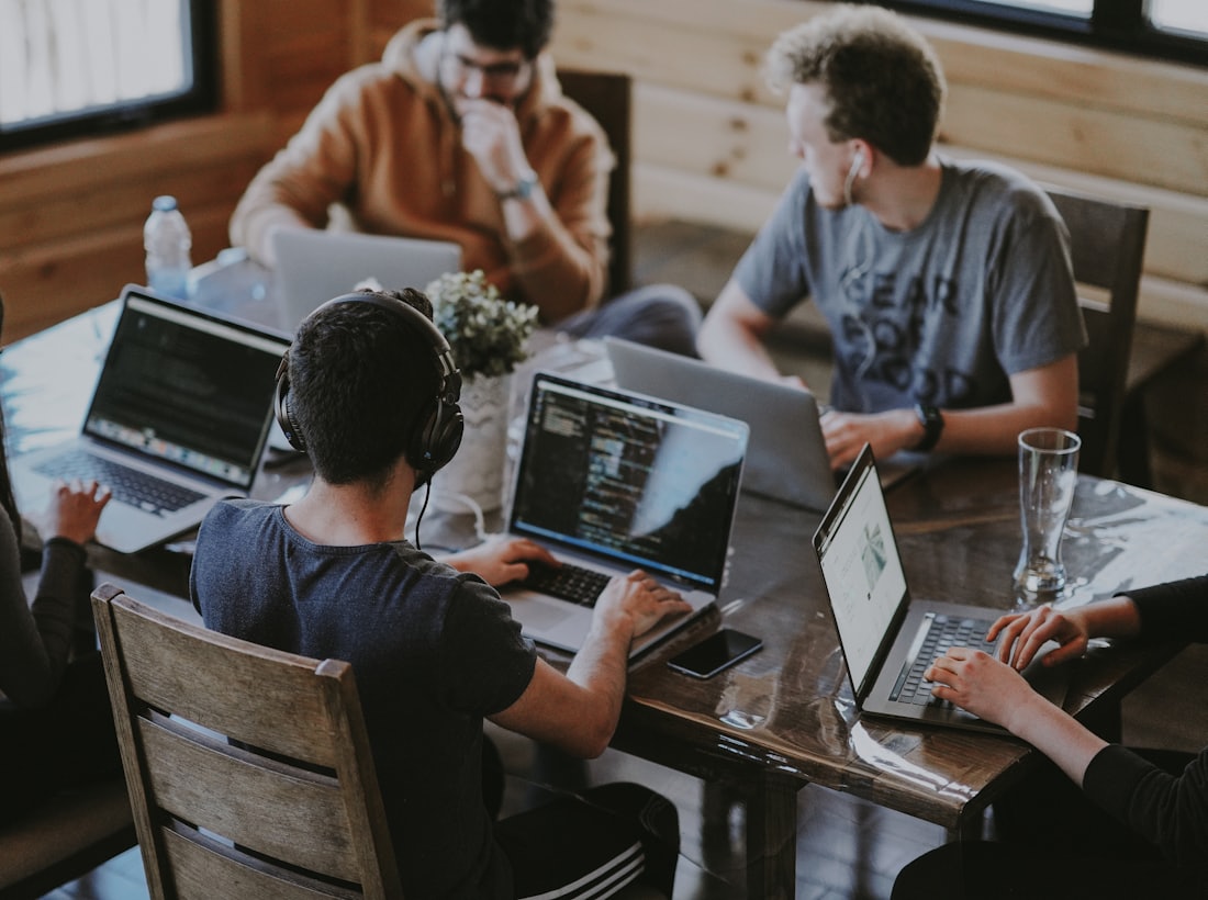 The Edge Stone Technologies team collaborating on software
